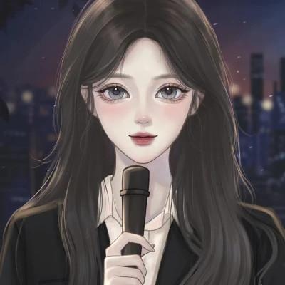 好看的微信头像女手绘图32张