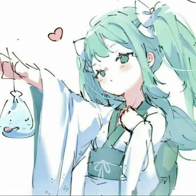 绿色系简约头像女生可爱高清图片