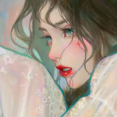 手绘女头ins风小众 好看高清的小众插画女头像文艺图片