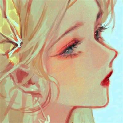 手绘女头ins风小众 好看高清的小众插画女头像文艺图片