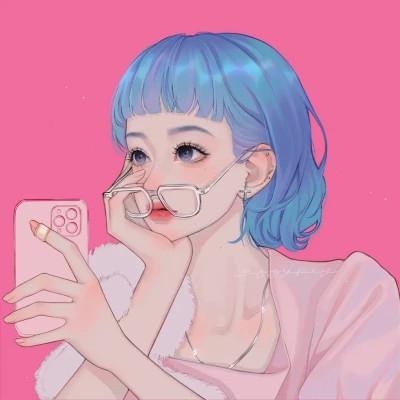 微信小众头像手绘女生高清图片