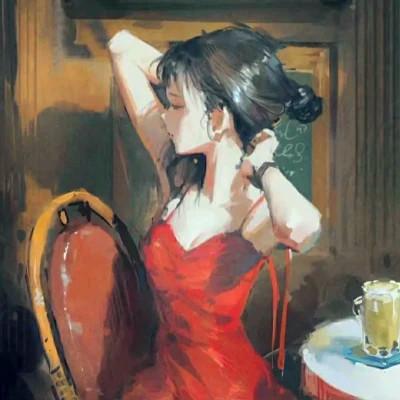手绘女头ins风小众 好看高清的小众插画女头像文艺图片