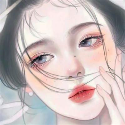 手绘女头ins风小众 好看高清的小众插画女头像文艺图片