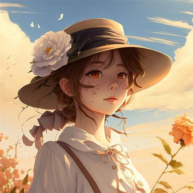 唯美玫瑰少女头像图片超清