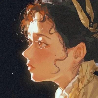 手绘女头ins风小众 好看高清的小众插画女头像文艺图片
