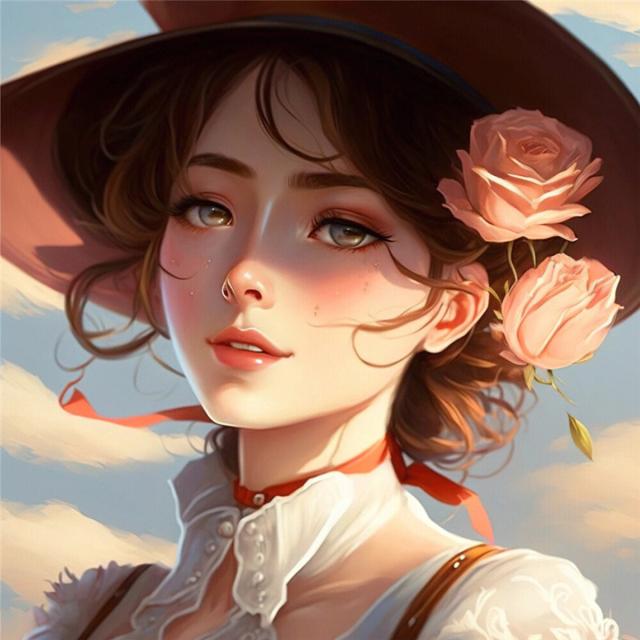 唯美玫瑰少女头像图片超清