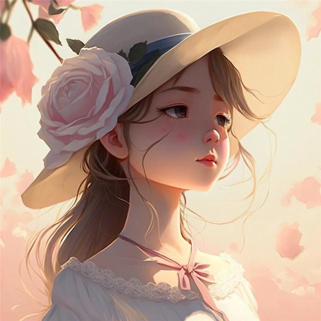 唯美玫瑰少女头像图片超清