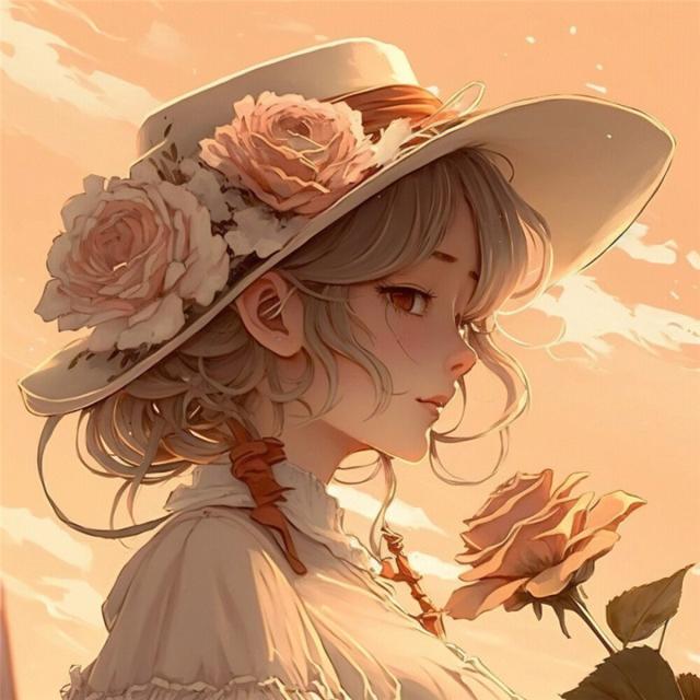 唯美玫瑰少女头像图片超清