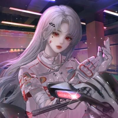 机车炫酷高清头像女生动漫图片