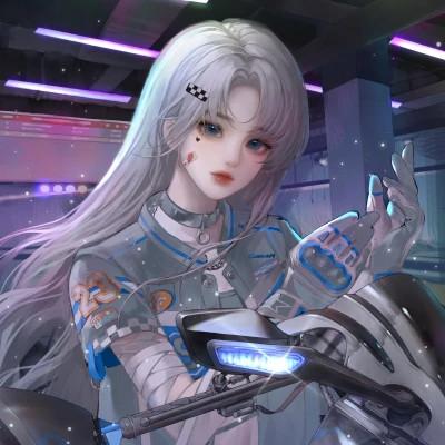 机车炫酷高清头像女生动漫图片