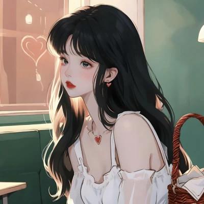 头像女生AI绘画图片合集20张，每一张都独一无二