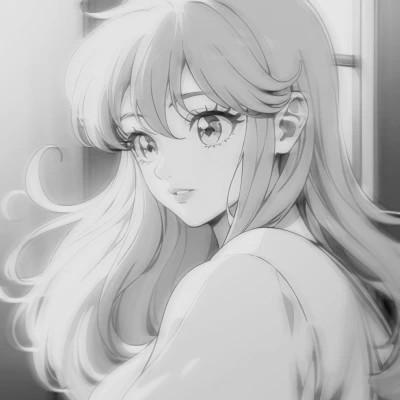 黑白二次元女生头像图片56张