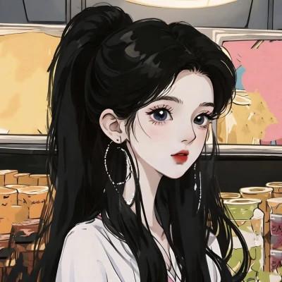 头像女生AI绘画图片合集20张，每一张都独一无二