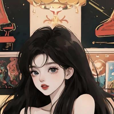 头像女生AI绘画图片合集20张，每一张都独一无二