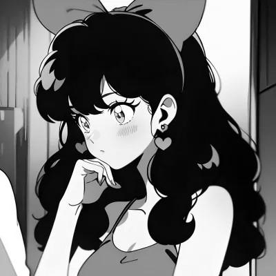 黑白二次元女生头像图片56张