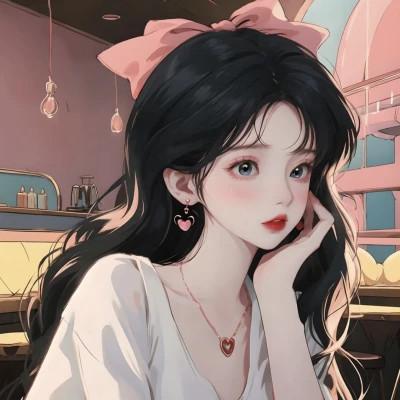 头像女生AI绘画图片合集20张，每一张都独一无二
