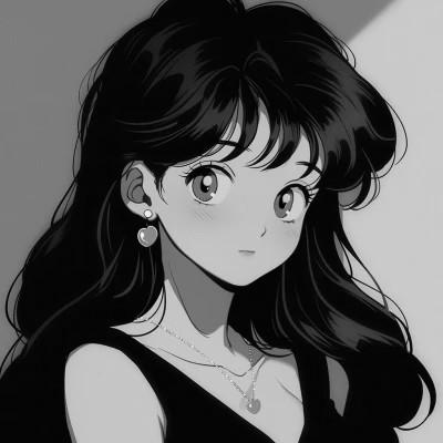 黑白二次元女生头像图片56张