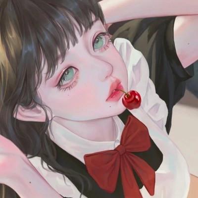 女生高级感插画头像图片