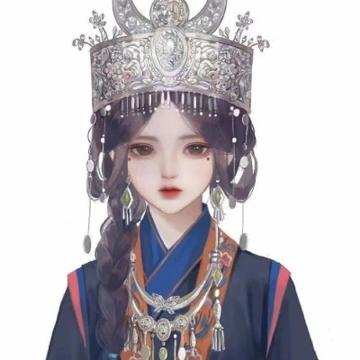 民族风插画头像手绘女生