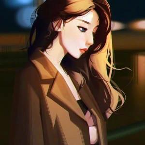 微信头像女生插画温柔气质图片