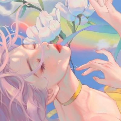 女生高级感插画头像图片