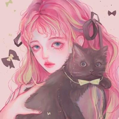 女生高级感插画头像图片