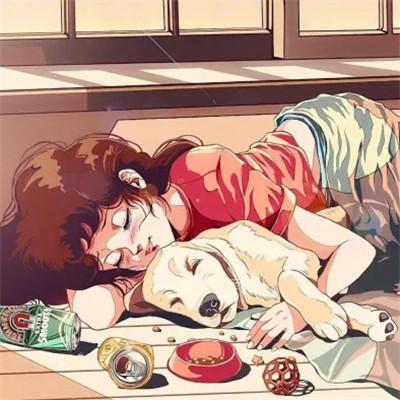 插画旧漫风格女生头像图片高清