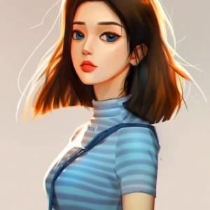 微信头像女生插画温柔气质图片