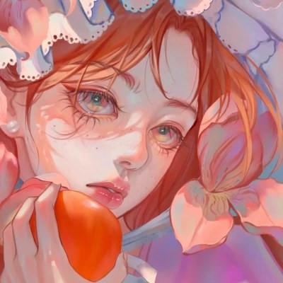 女生高级感插画头像图片