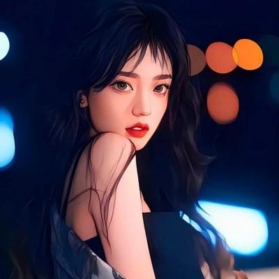 女生高级感插画头像图片