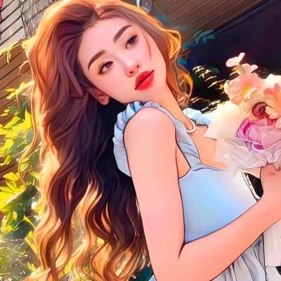 女生高级感插画头像图片