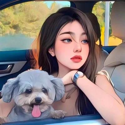 女生高级感插画头像图片