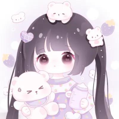 可爱的卡通头像女生呆萌