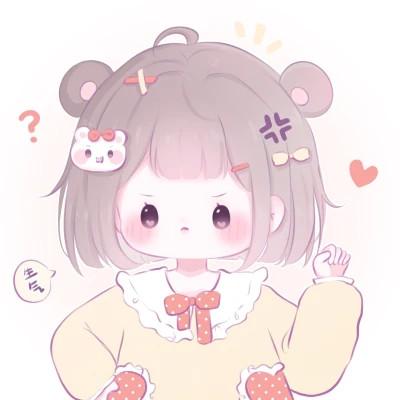 可爱的卡通头像女生呆萌
