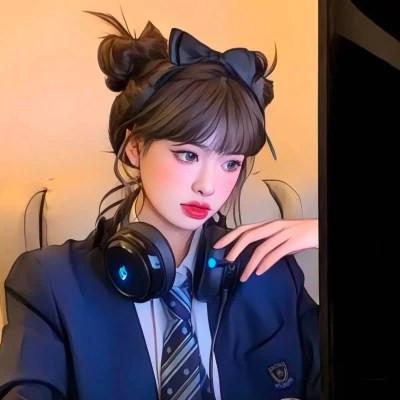 女生高级感插画头像图片