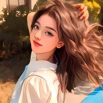 女生高级感插画头像图片