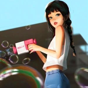 微信头像女生插画温柔气质图片