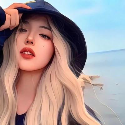 女生高级感插画头像图片