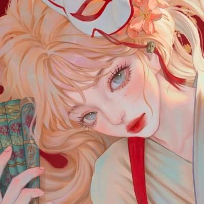 女生高级感插画头像图片