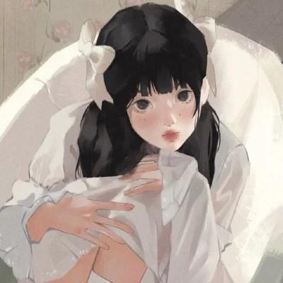 女生高级感插画头像图片