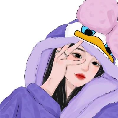 女生高级感插画头像图片