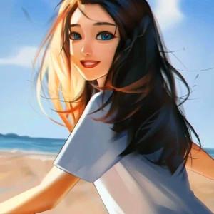 微信头像女生插画温柔气质图片
