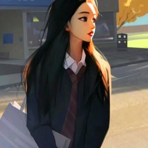 微信头像女生插画温柔气质图片