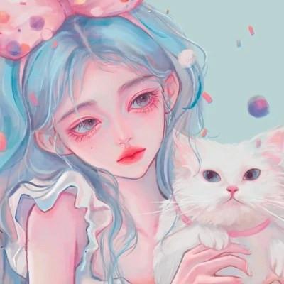 女生高级感插画头像图片