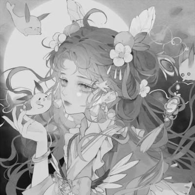 高质量漫画风黑白女漫头103张