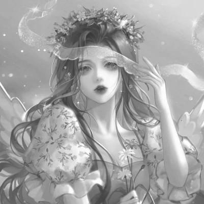高质量漫画风黑白女漫头103张