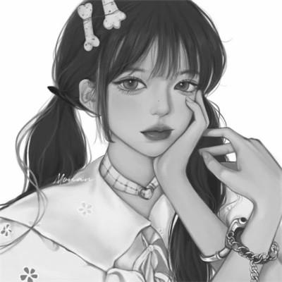 高质量漫画风黑白女漫头103张