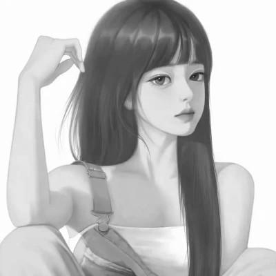 高质量漫画风黑白女漫头103张