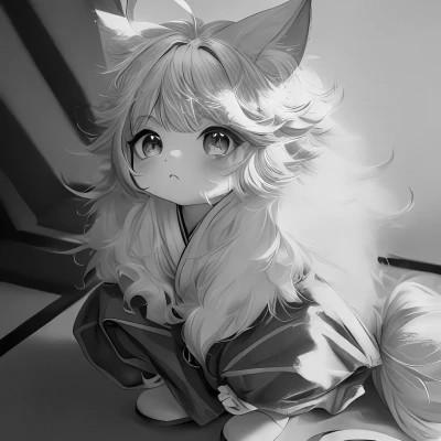 高质量漫画风黑白女漫头103张