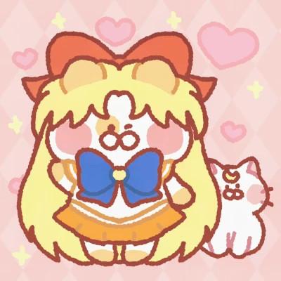 美少女战士手绘猫咪团头可爱